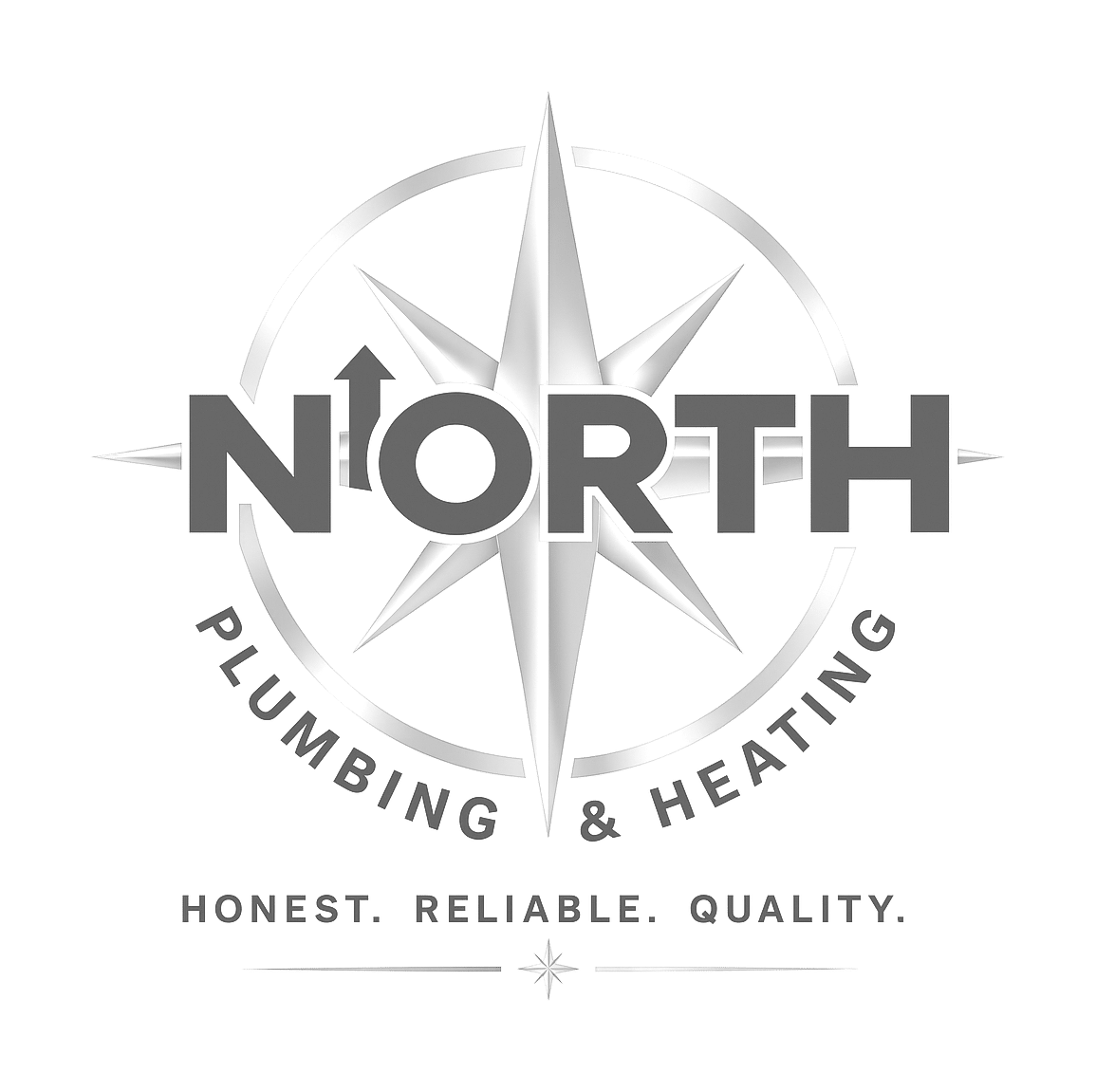 north plumbing and heating services logo upscaled transparent light greyscale